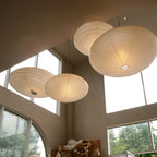 Washi paper pendant shade showing translucent texture