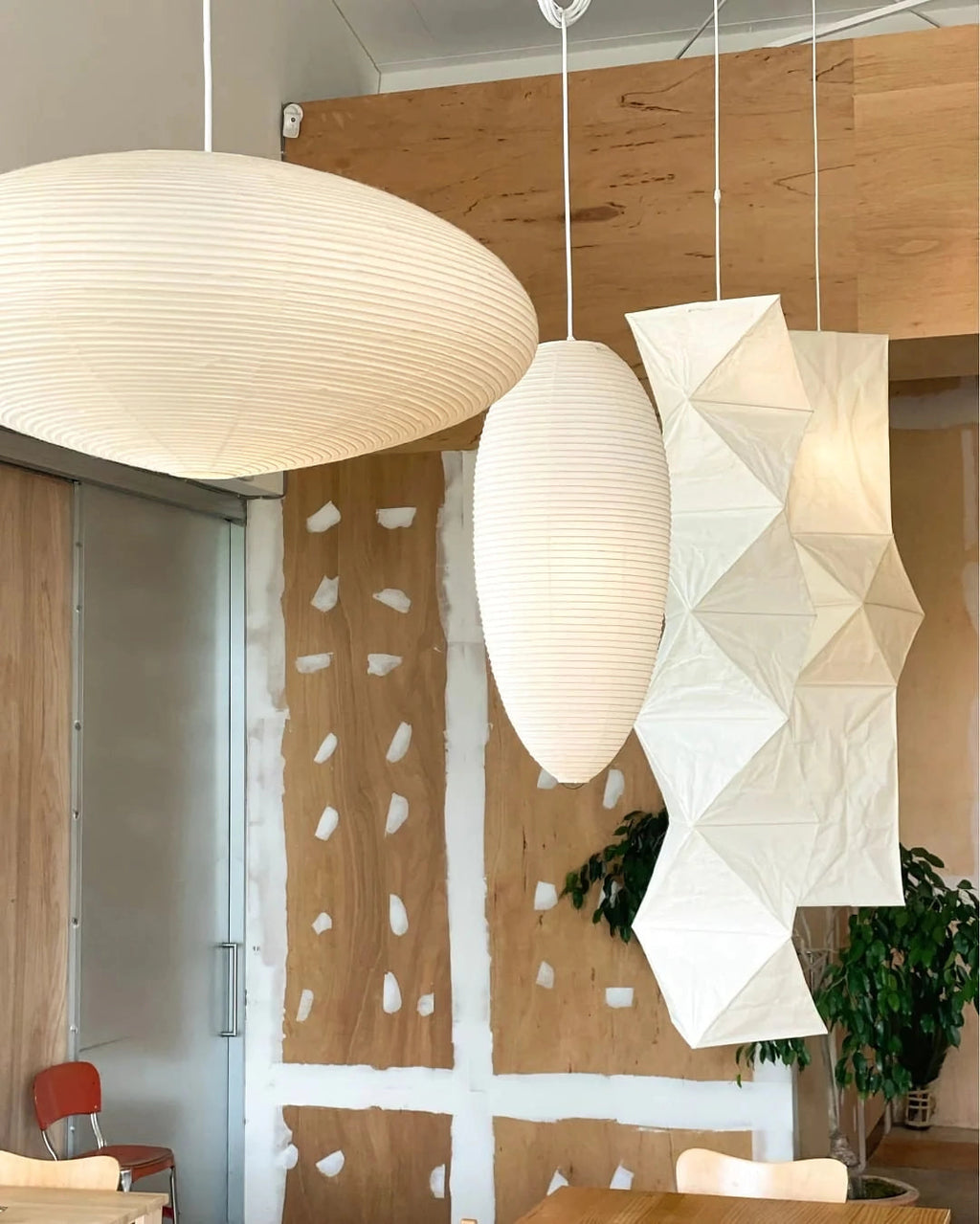 Washi-papir Swag pendellampe, Mulberry-skærm, E26/E27, stik-tilslutning