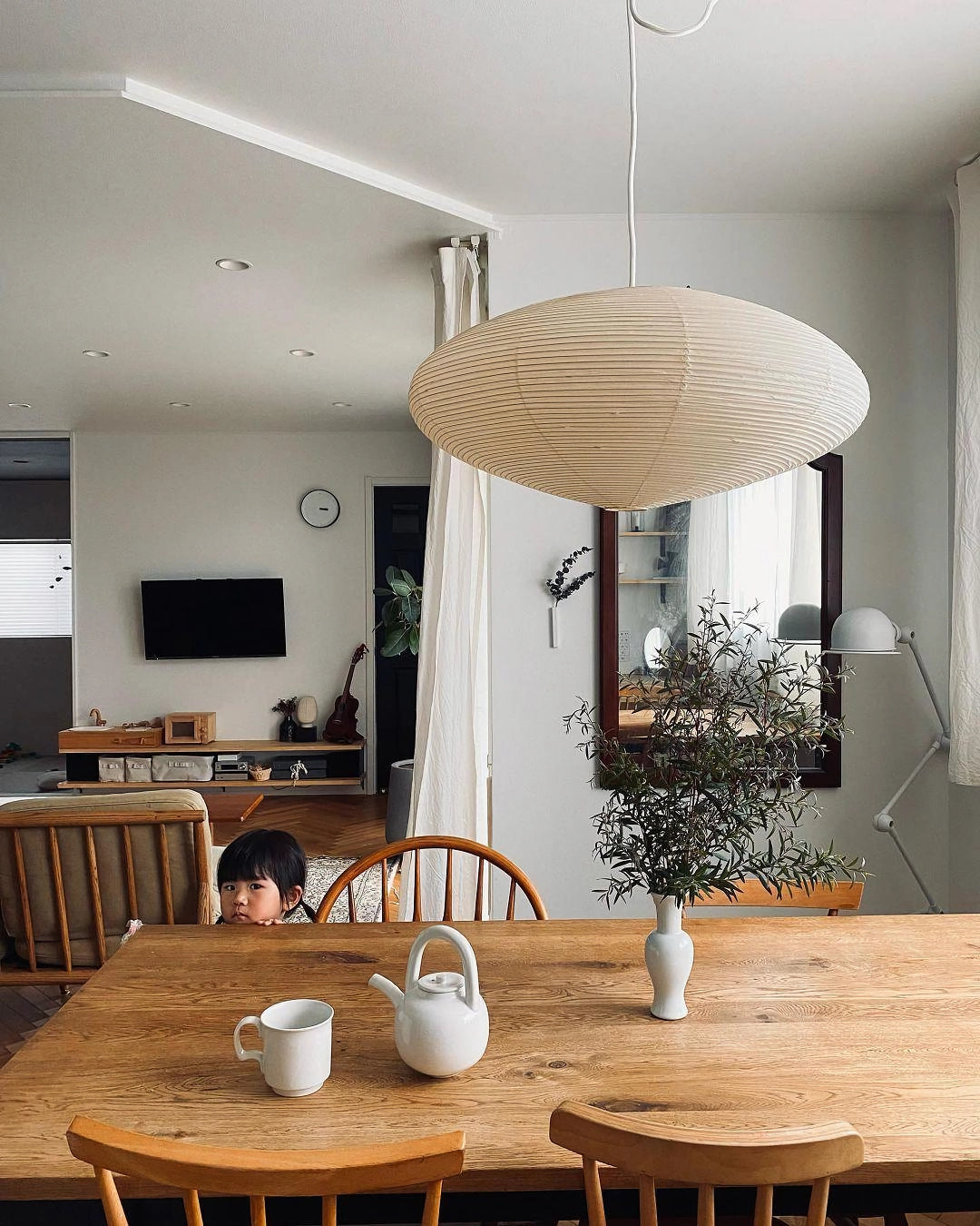 Pendellampe, håndlavet skærm i washipapir, E26/E27, 15A 21A 26A