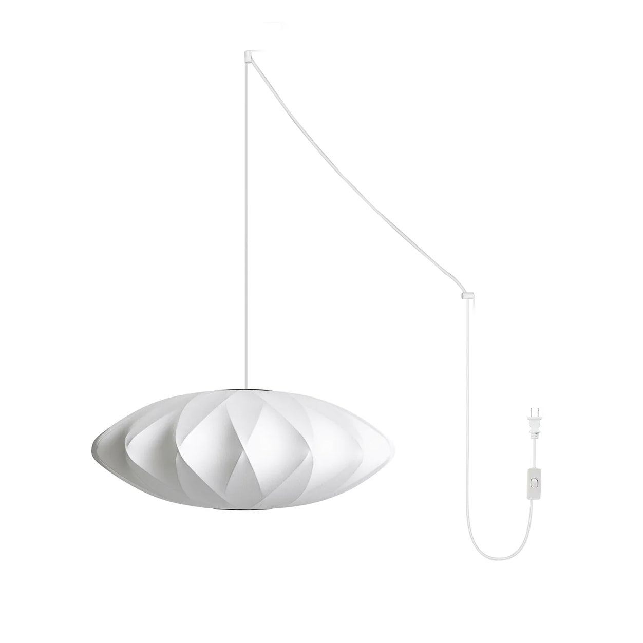 Nelson Bubble Swag Pendant Light crisscross steel wire pattern lit from within