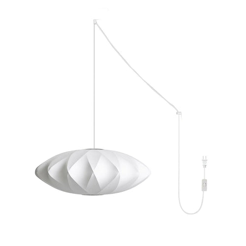 Nelson Bubble Swag Pendant Light crisscross steel wire pattern lit from within