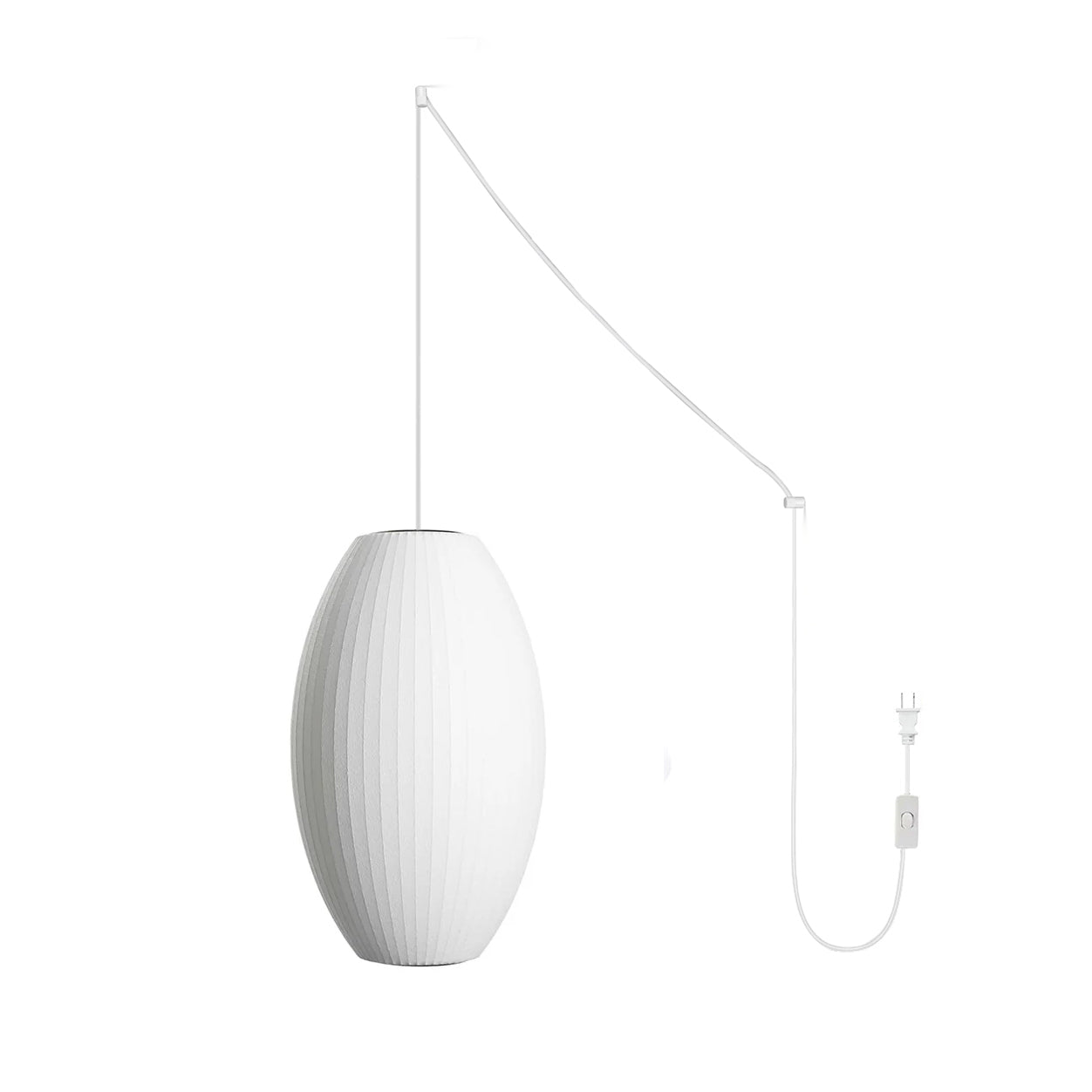 Nelson Bubble Swag Pendant Light hanging above a seating area