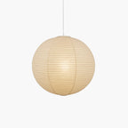 White paper pendant lamp hung from an adjustable cable