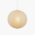 Mulberry paper pendant shade with warm diffused glow