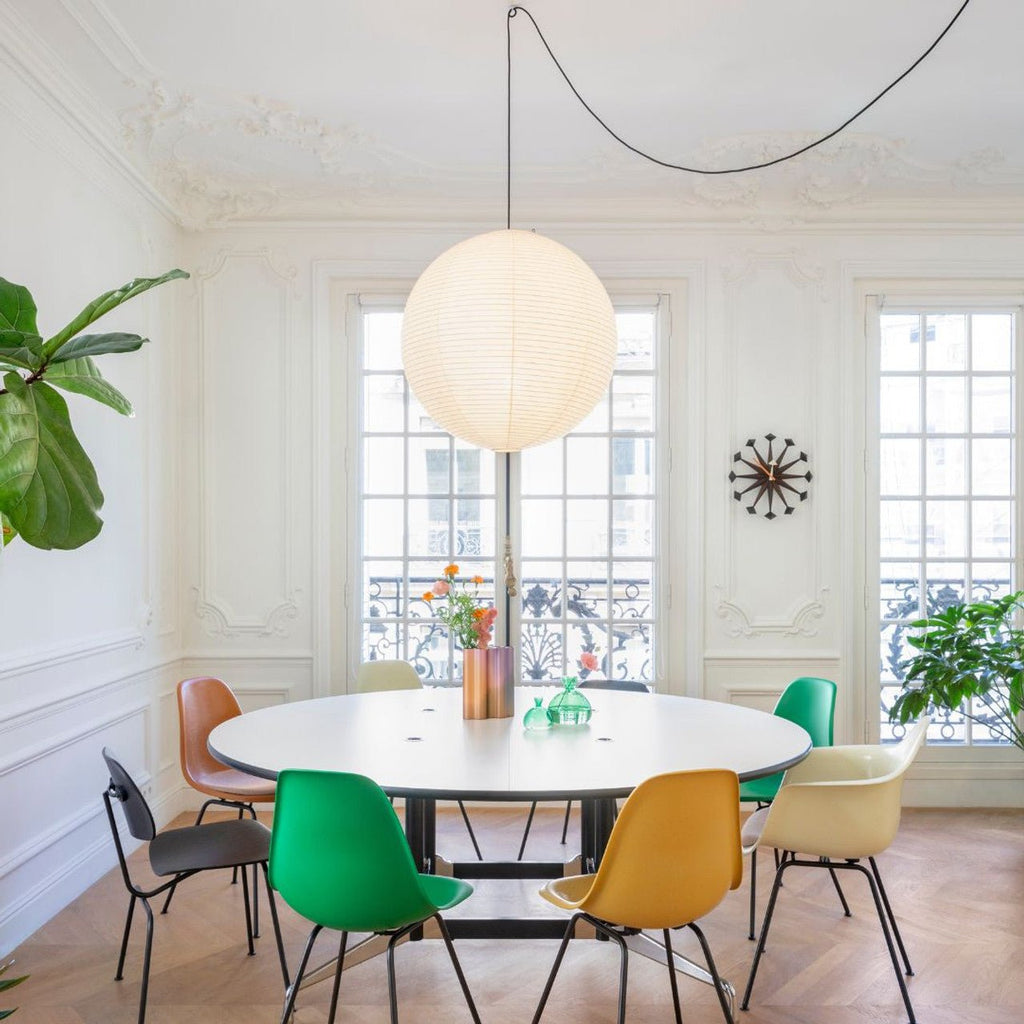 Round mulberry paper pendant light with soft even light