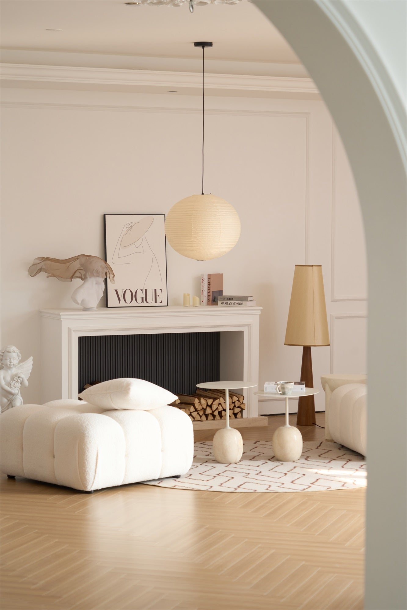 Washi-papirpendel, Mulberry-skærm, E26/E27, fastmonteret