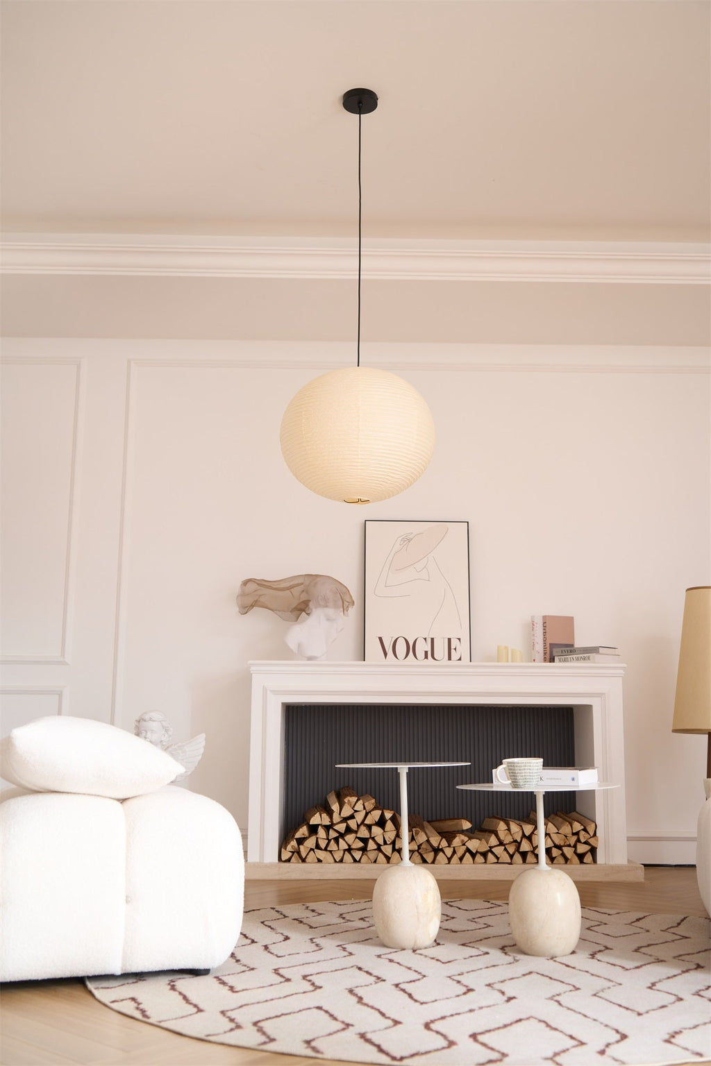 Washi-papirpendel, Mulberry-skærm, E26/E27, fastmonteret