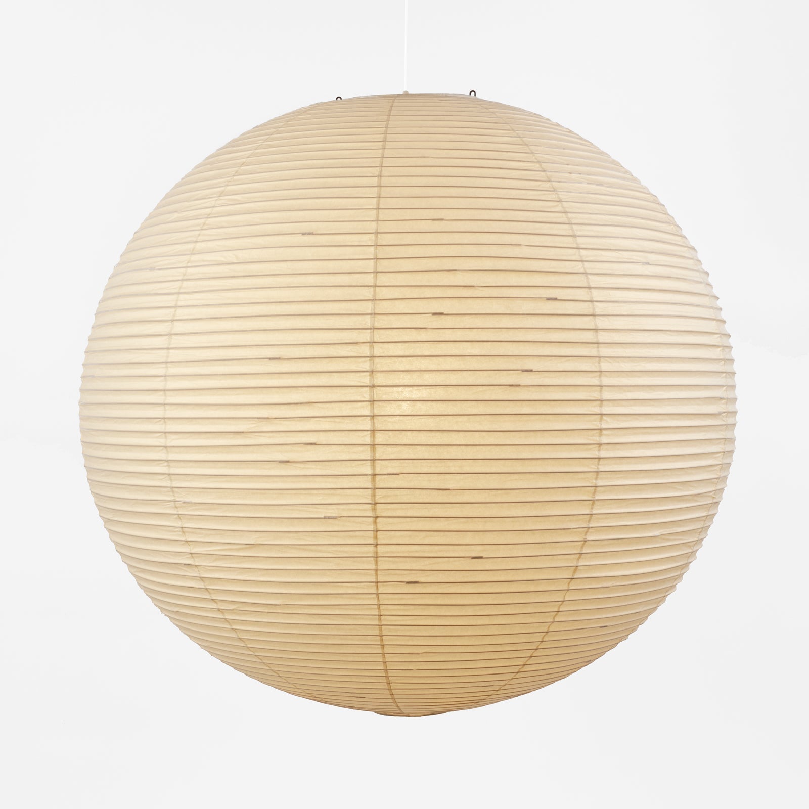 White mulberry paper pendant on an adjustable cable