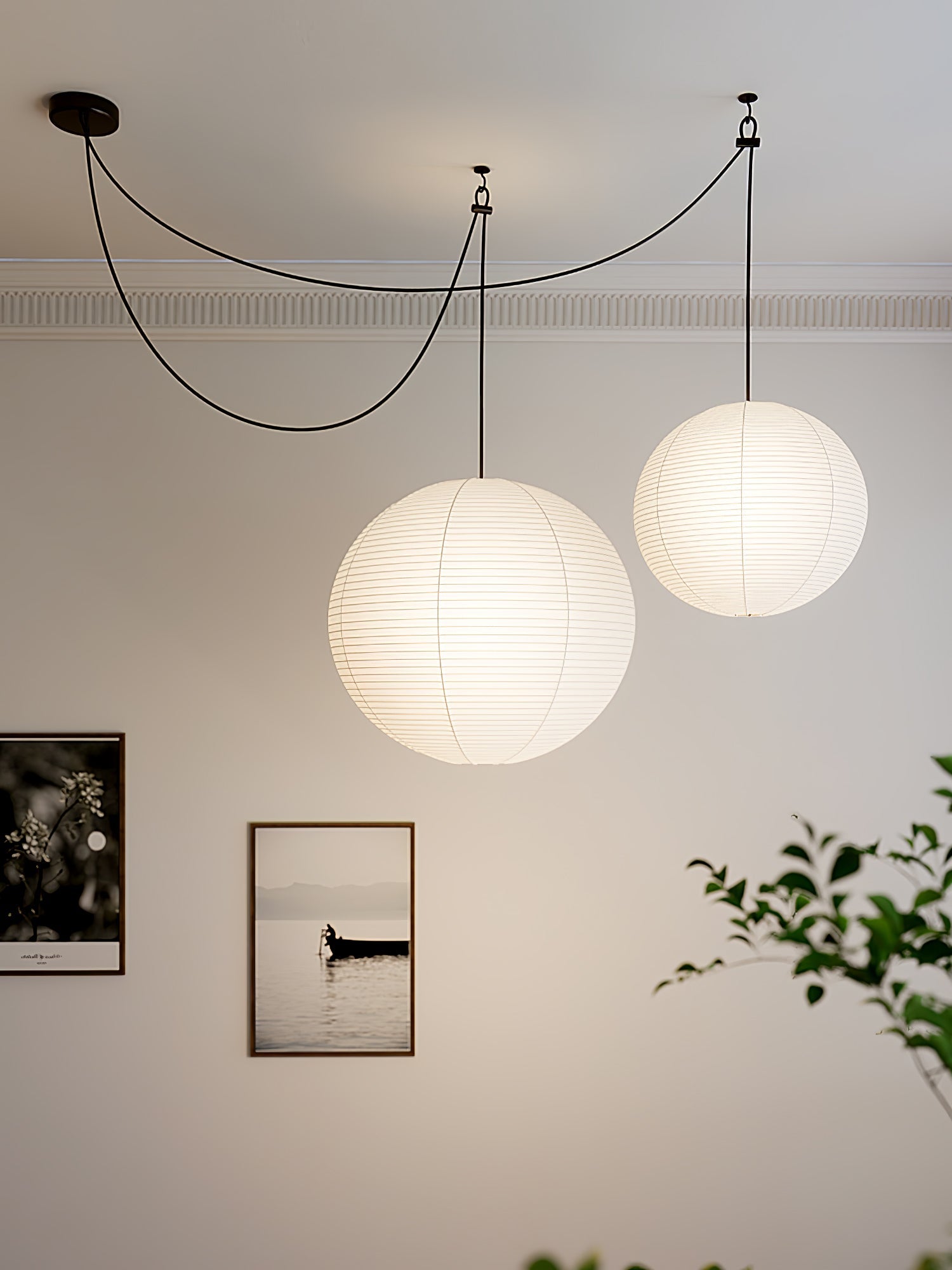 Washi-papirpendel, Mulberry-skærm, E26/E27, fastmonteret