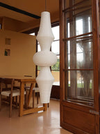 Washi Paper E Pendant Light, Tall Mulberry Shade, E26/E27, Hardwired