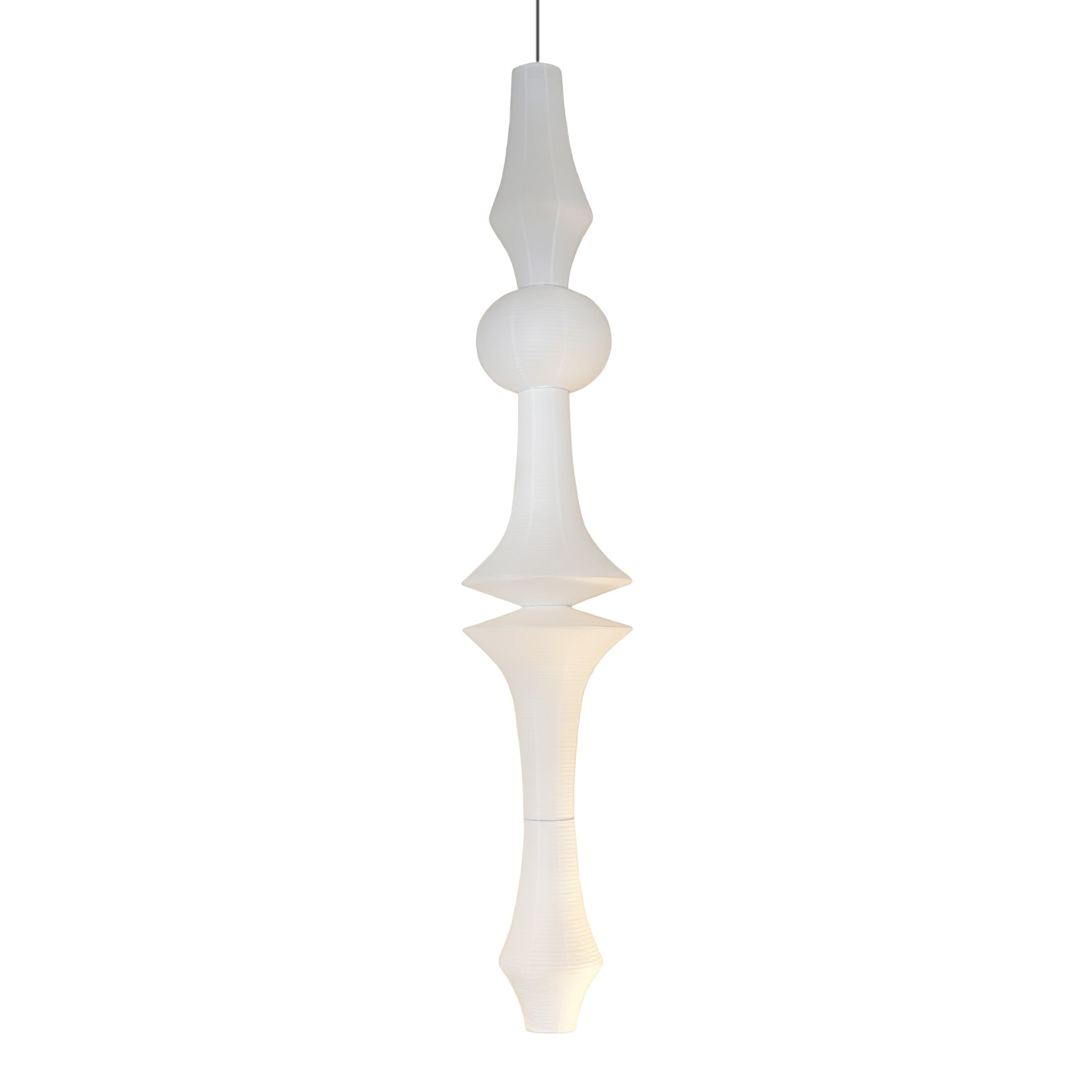 Washi Paper E Pendant Light, Tall Mulberry Shade, E26/E27, Hardwired