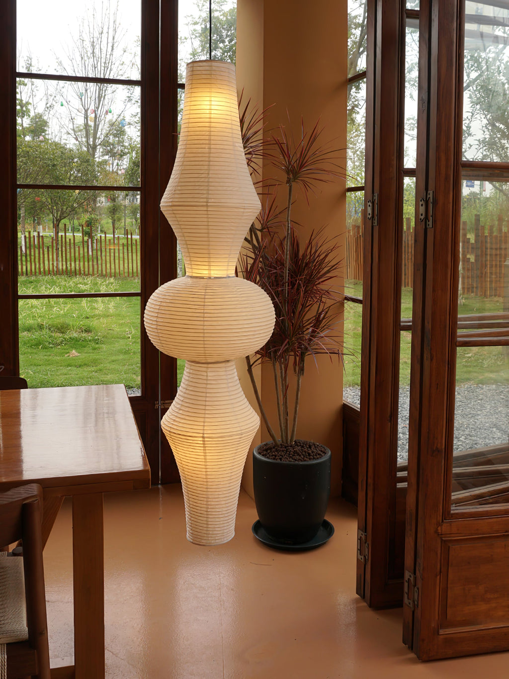 Washi Paper E Pendant Light, Tall Mulberry Shade, E26/E27, Hardwired