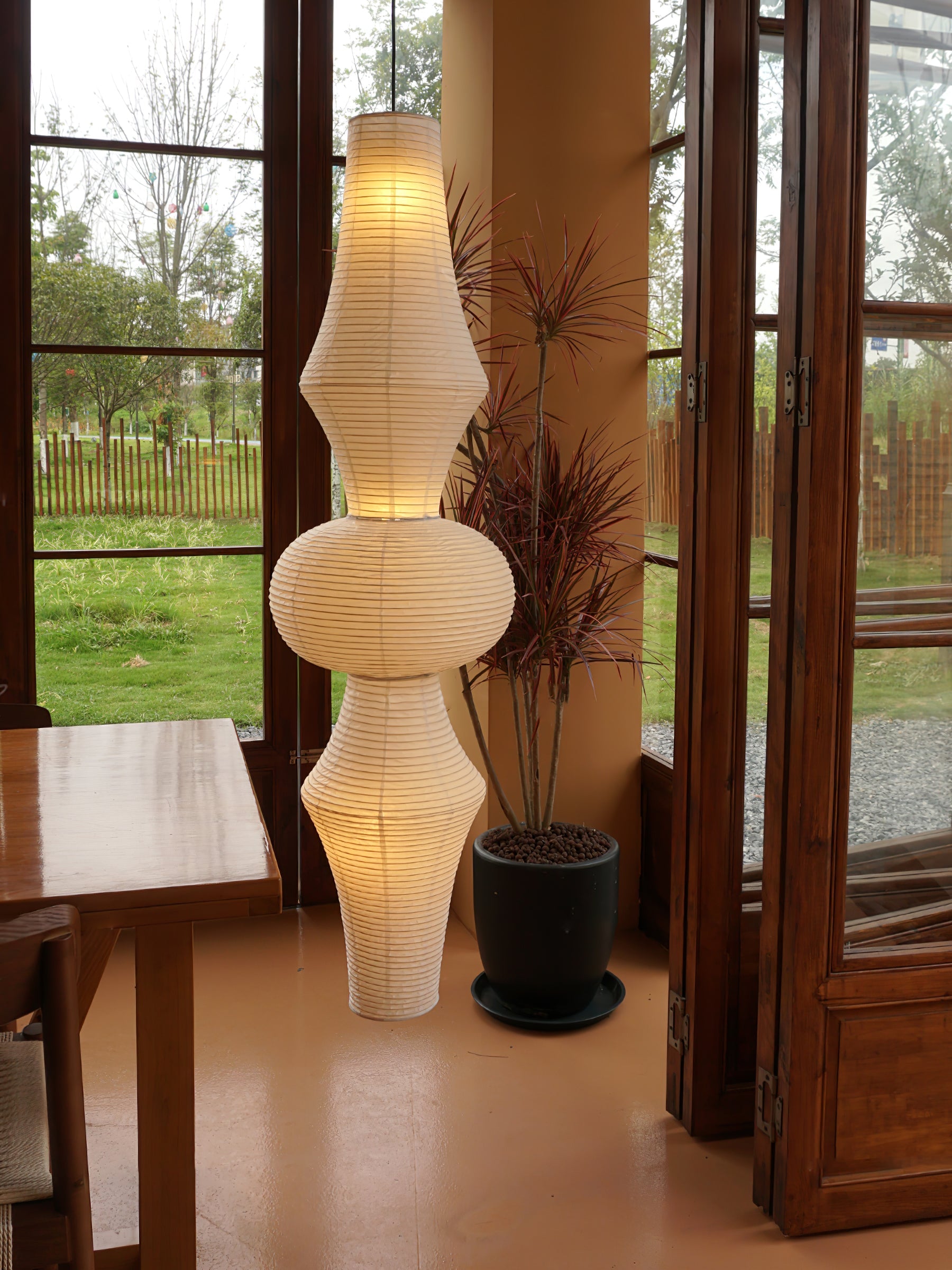 Washi Paper E Pendant Light, Tall Mulberry Shade, E26/E27, Hardwired