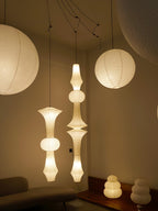 Washi Paper E Pendant Light, Tall Mulberry Shade, E26/E27, Hardwired