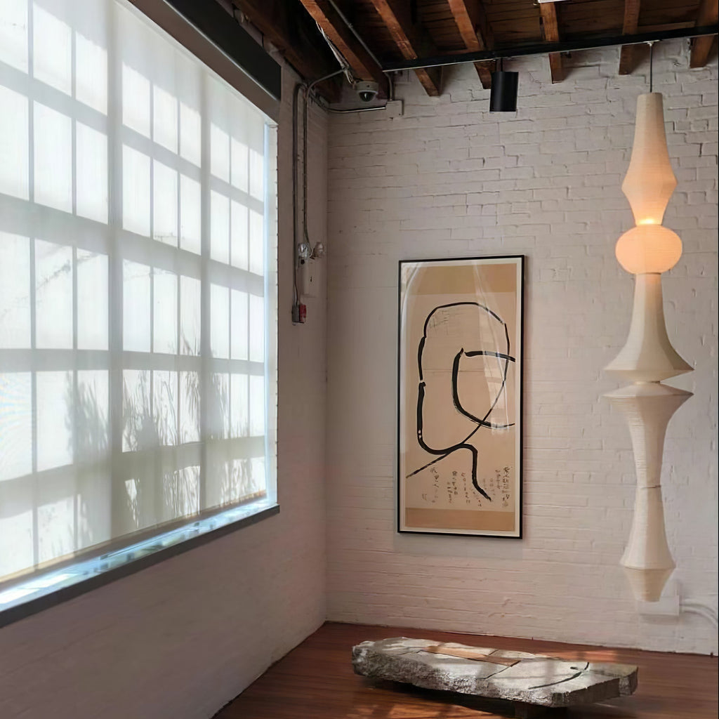 Washi Paper E Pendant Light, Tall Mulberry Shade, E26/E27, Hardwired