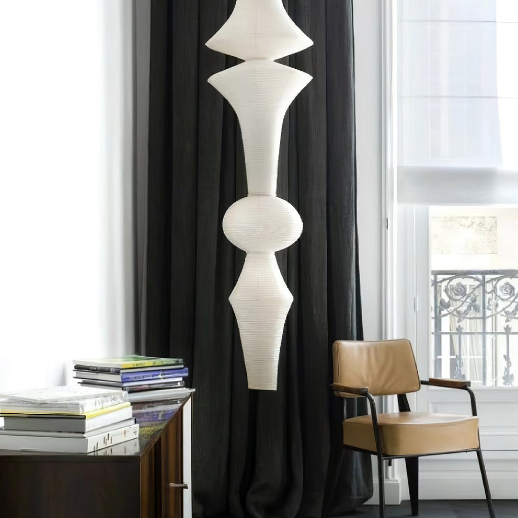 Washi Paper E Pendant Light, Tall Mulberry Shade, E26/E27, Hardwired