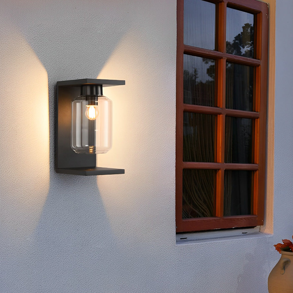 Applique murale solaire moderne pour l'extérieur, applique Serenay en acier inoxydable et verre