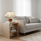 Wavecrest table lamp profile showing shade and turned wood base