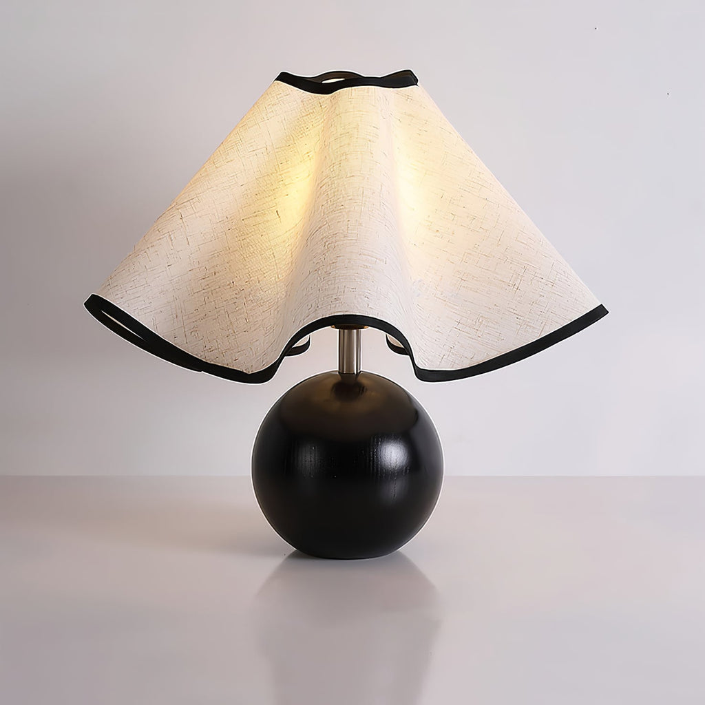 Wavecrest table lamp shade detail showing the wave drape