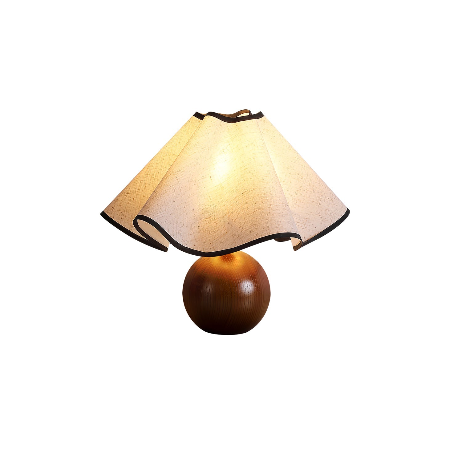 Wavecrest table lamp glowing warmly as an evening accent light