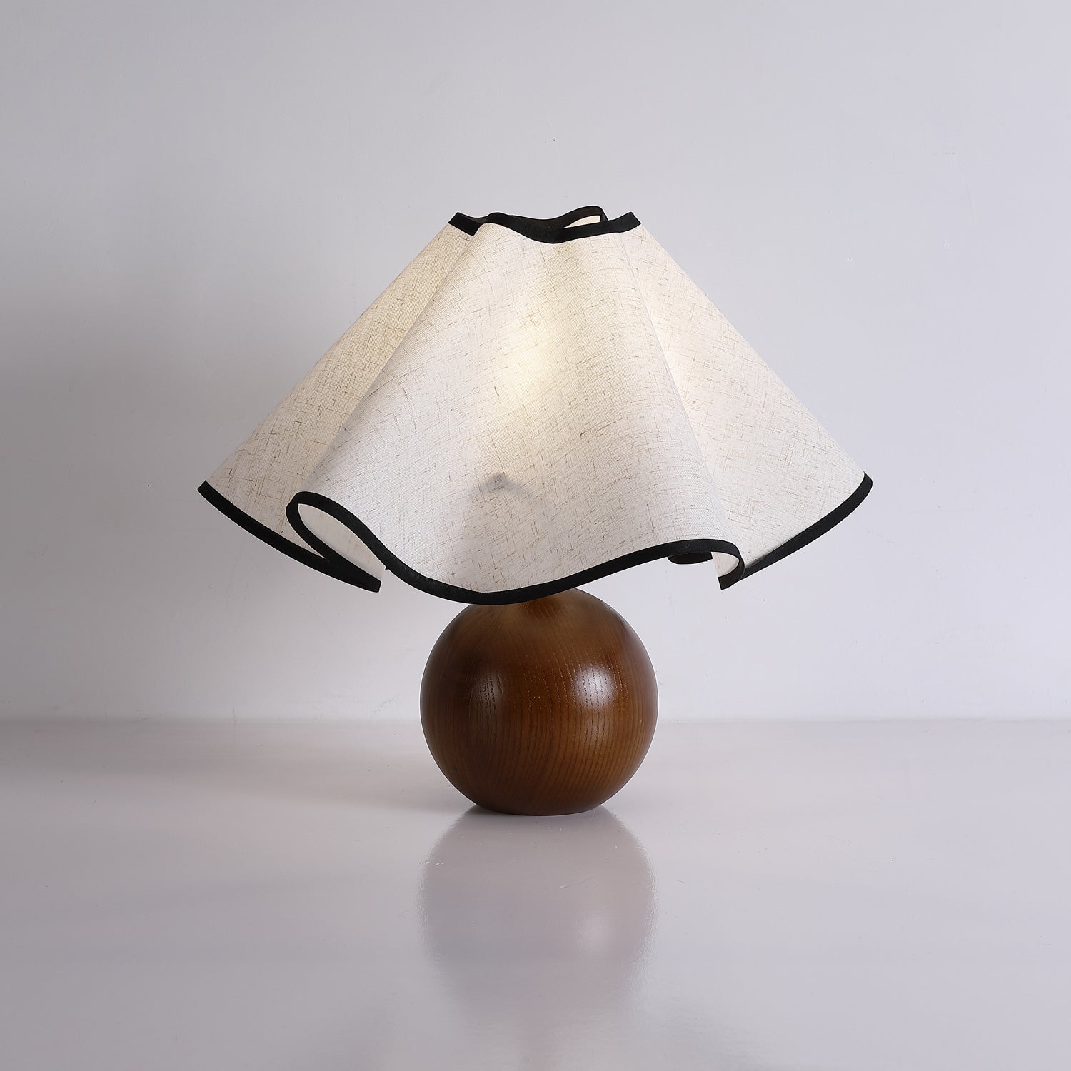 Wavecrest table lamp shade and base shown together in detail