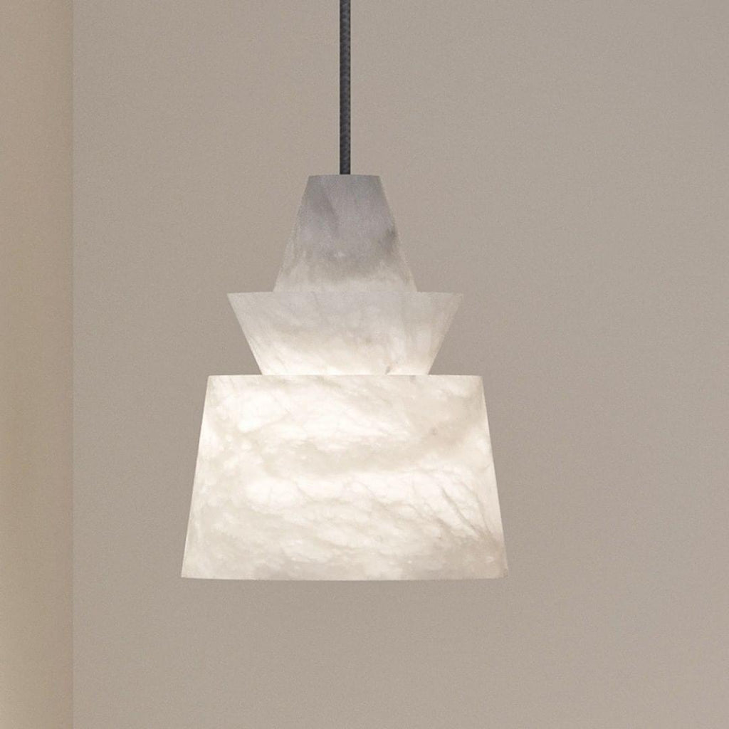 Lámpara colgante Curineth de alabastro con casquillo para bombilla E14, cúpula compacta de 7 pulgadas