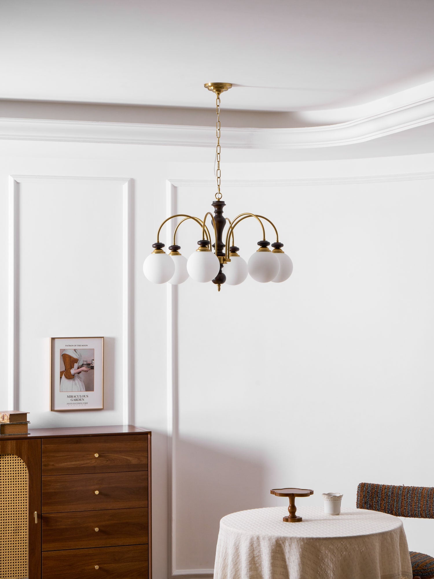 Classic chandelier eight head version glowing warmly