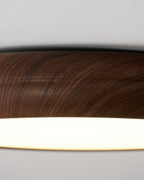 Flush Mount Ceiling Light, Walnut Wood Grain and White, Dimmable LED
