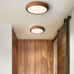 Round flush mount ceiling light in a calm interior