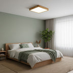 Slim rubberwood ceiling light in a modern setting