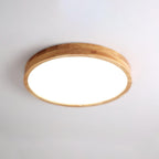 Square wooden ceiling light with soft even glow