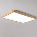 Wooden geometric ceiling light with natural grain finish