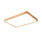 Loftlampe, naturligt gummitræ, slank indbygget montering, integreret LED