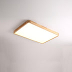 Loftlampe, naturligt gummitræ, slank indbygget montering, integreret LED