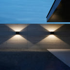 Magda Adjustable LED Outdoor Wall Light, Black Aluminum, Dual-Head