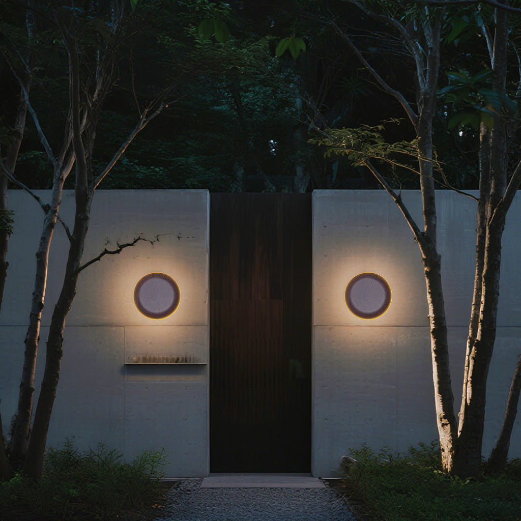 Luz de Parede Exterior em Alumínio Estrela, Arandela Geométrica Redonda ou Quadrada