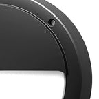 Rund udendørs væglampe i aluminium, sort, integreret LED