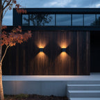 Applique murale extérieure en aluminium moulé sous pression, finition gris sable, lumière LED chaude  