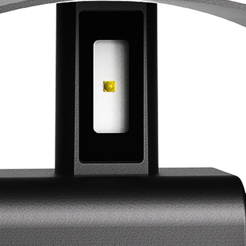Magda Adjustable LED Outdoor Wall Light, Black Aluminum, Dual-Head