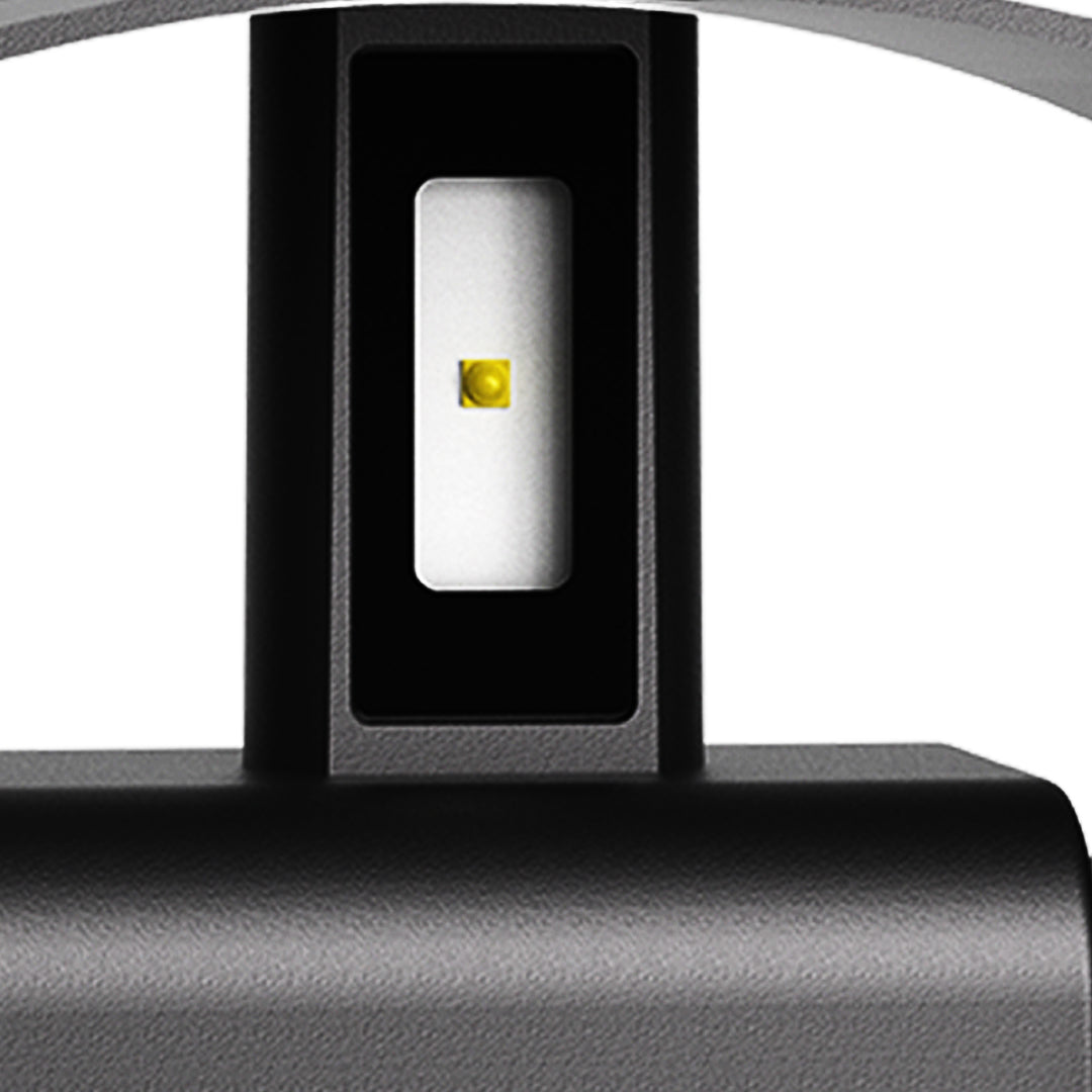 Magda Adjustable LED Outdoor Wall Light, Black Aluminum, Dual-Head