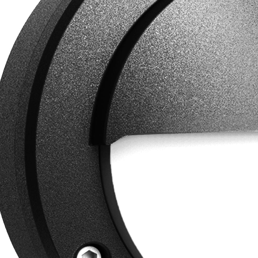 Rund udendørs væglampe i aluminium, sort, integreret LED