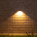 Applique murale extérieure en aluminium moulé sous pression, finition gris sable, lumière LED chaude  
