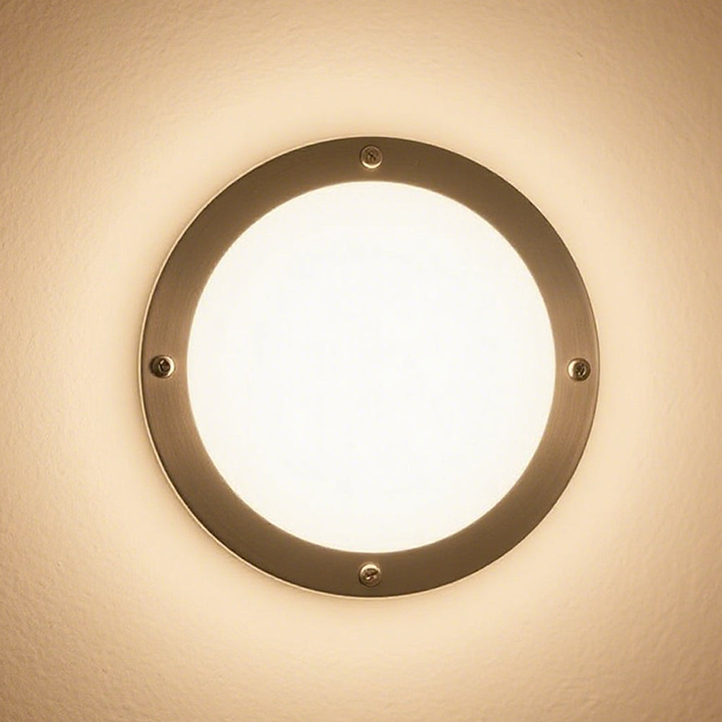 Tasha rund utendørs vegglampe i aluminium, matt svart LED-vegglampe