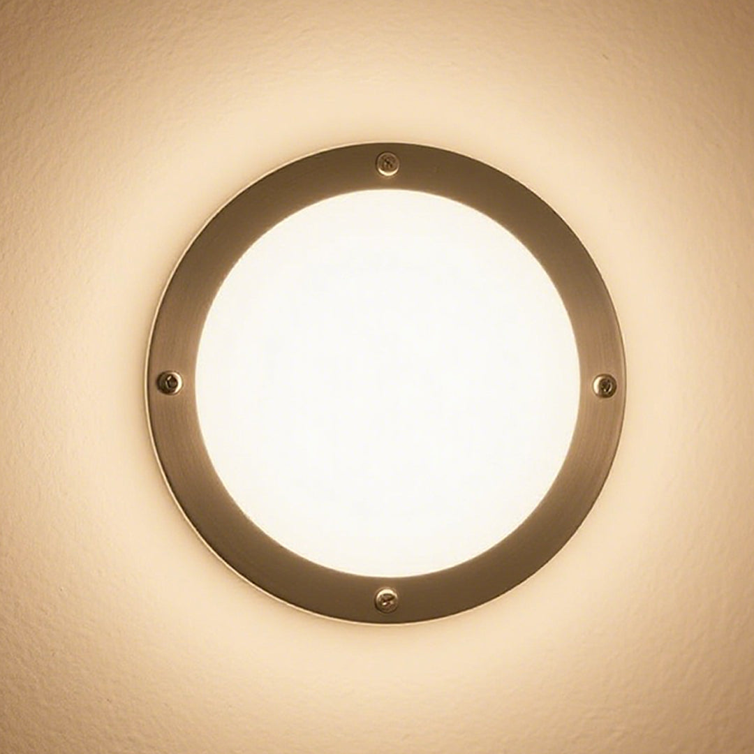 Tasha rund utendørs vegglampe i aluminium, matt svart LED-vegglampe