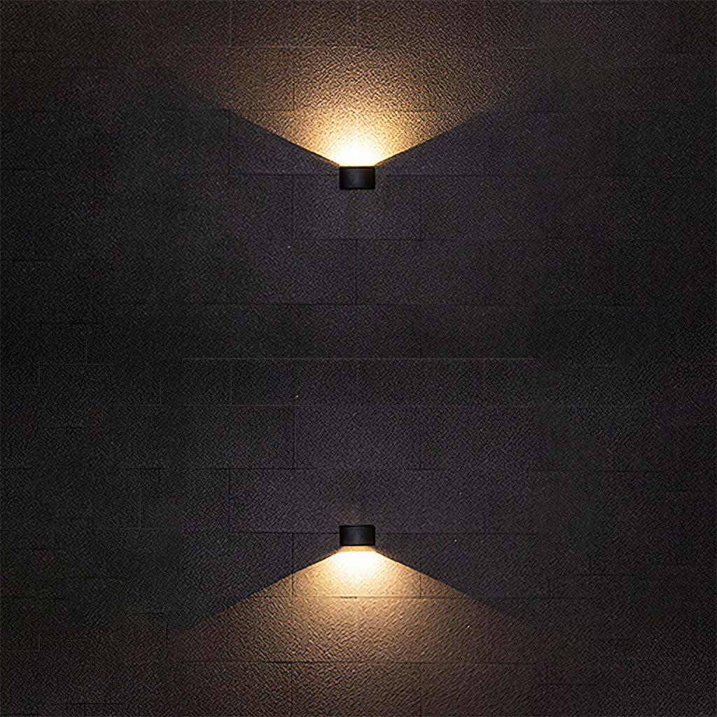 Magda Adjustable LED Outdoor Wall Light, Black Aluminum, Dual-Head