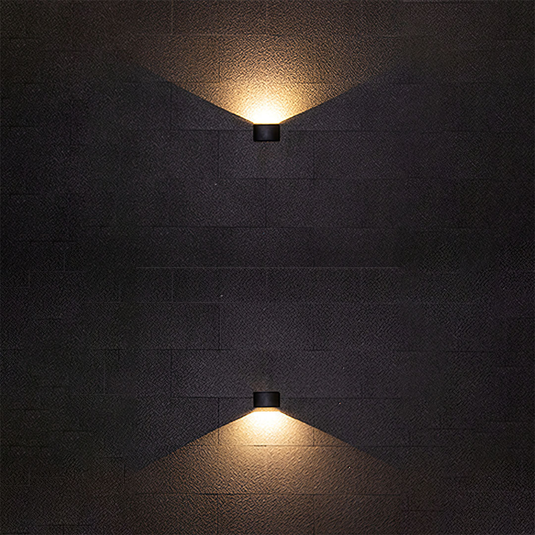Magda Adjustable LED Outdoor Wall Light, Black Aluminum, Dual-Head