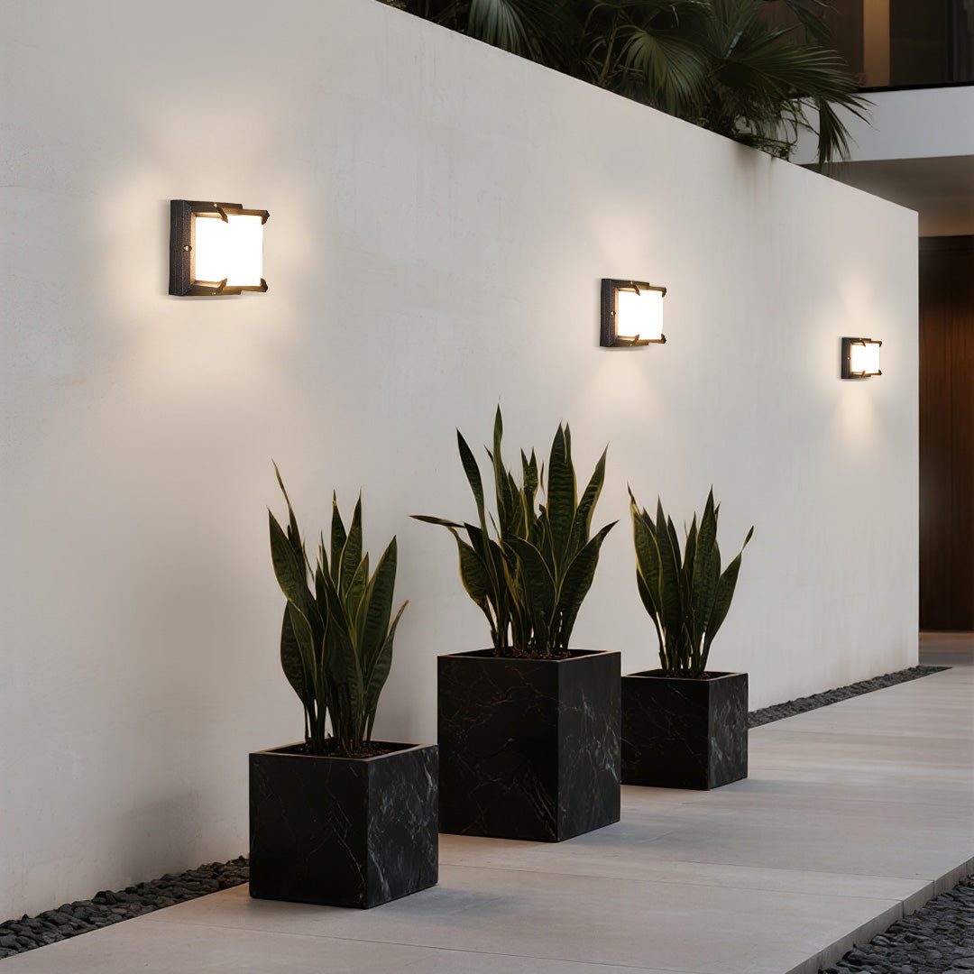 Faith vegglampe for utendørsbruk, moderne støpt aluminium med OSRAM LED