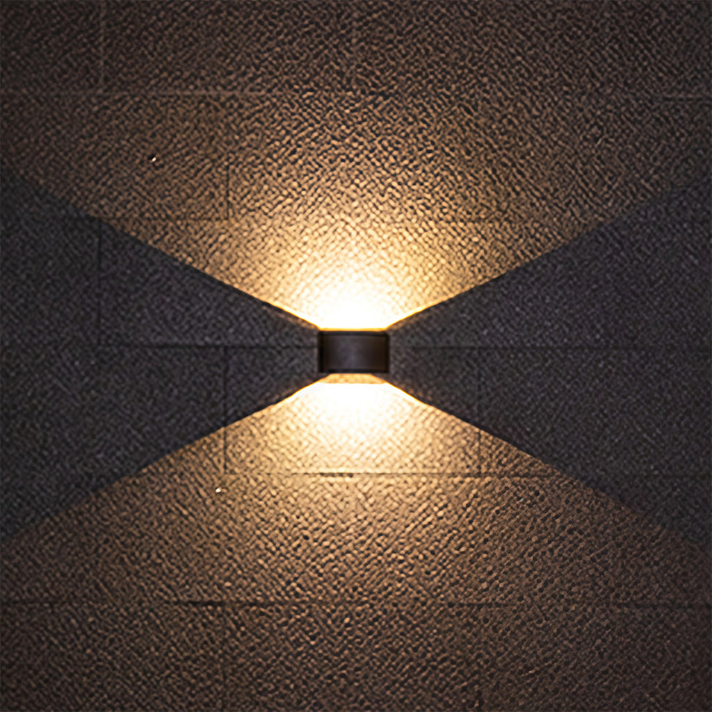Magda Adjustable LED Outdoor Wall Light, Black Aluminum, Dual-Head