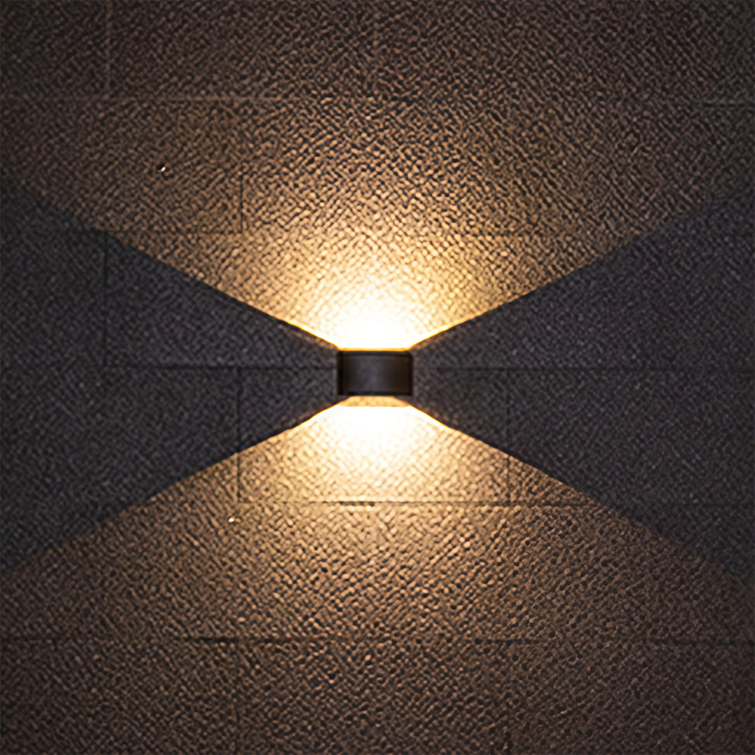 Magda Adjustable LED Outdoor Wall Light, Black Aluminum, Dual-Head