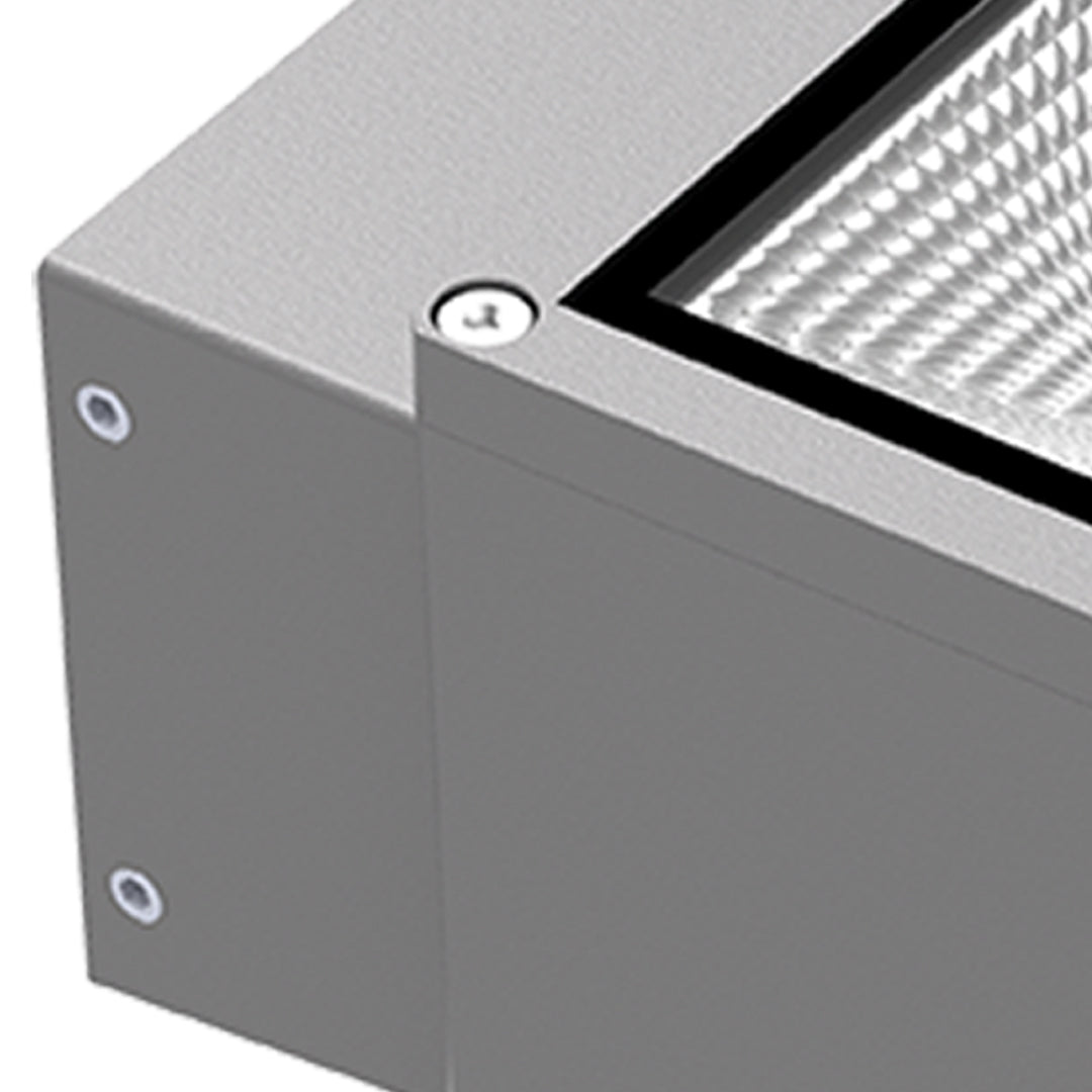 Applique murale extérieure en aluminium moulé sous pression, finition gris sable, lumière LED chaude  